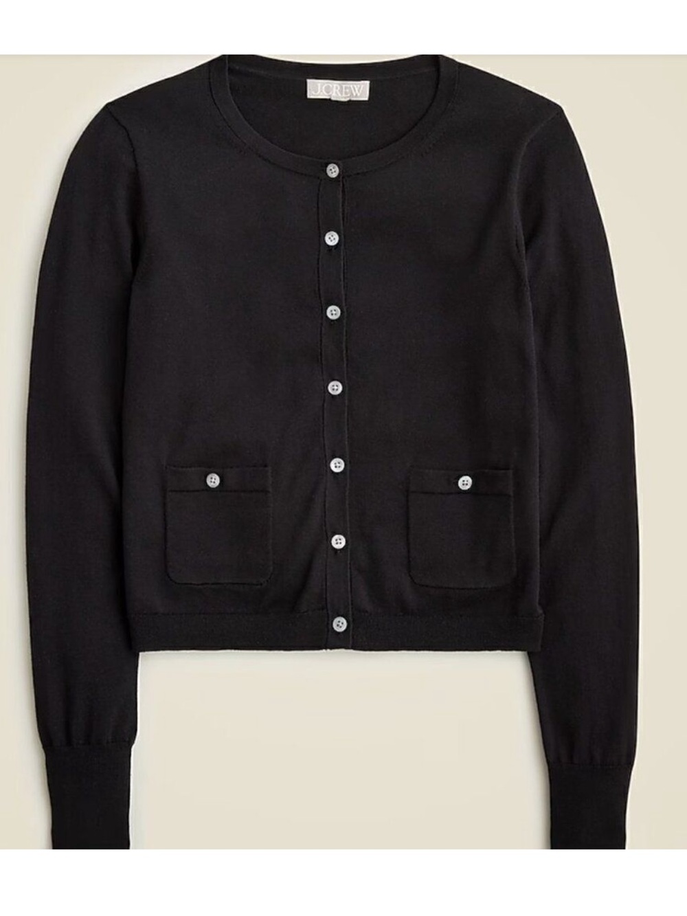 J. Crew Crewneck cardigan in premium ultrafine 100% cotton 3X Black